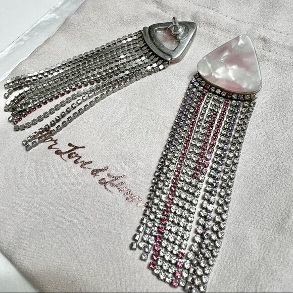 For Love and Lemons Earrings AZALEA CRYSTAL in Pinky MSRP $158 - Picture 5 of 5